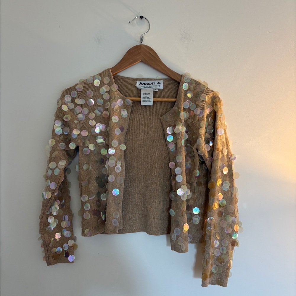 Vintage silk blend sequin cardigan